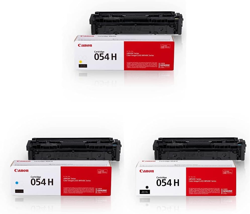 Canon Genuine Toner, Cartridge 054 Yellow & Black, High Capacity (3025C001 & 3028C001) 1 Pack Each
