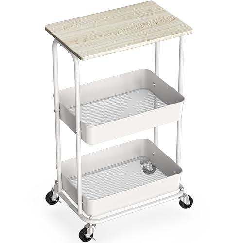 Simple Houseware 2-Tier Cart (Maple)