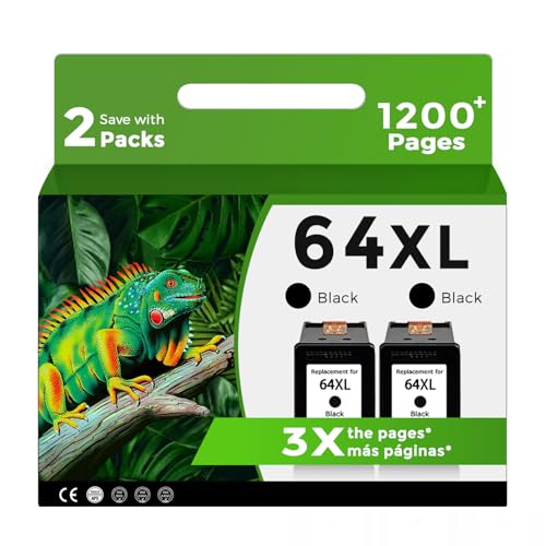 Relcolor 64XL Black Remanufactured (2-Pack)