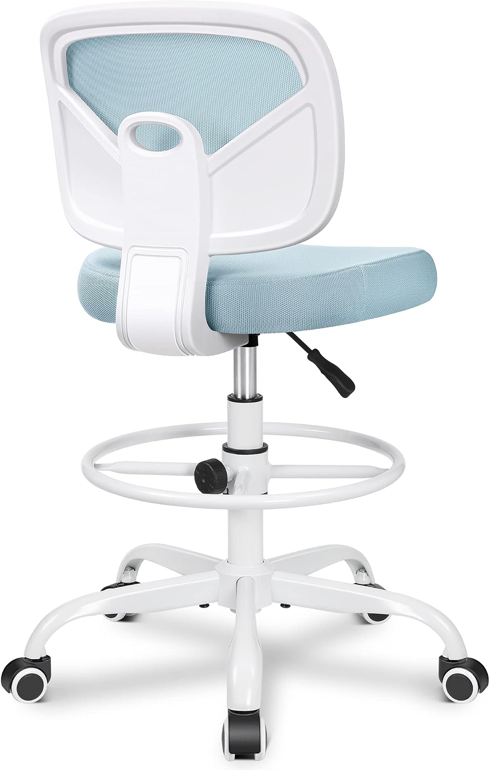 Primy Tall Drafting Desk Chair (Light Blue)