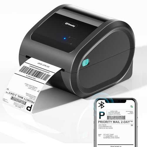 Bluetooth Thermal Label Printer 4x6 - D520BT Thermal Shipping Label Printer for Small Business, Wireless Label Printer with Built-in Label Holder, Compatible with USPS, Shopify