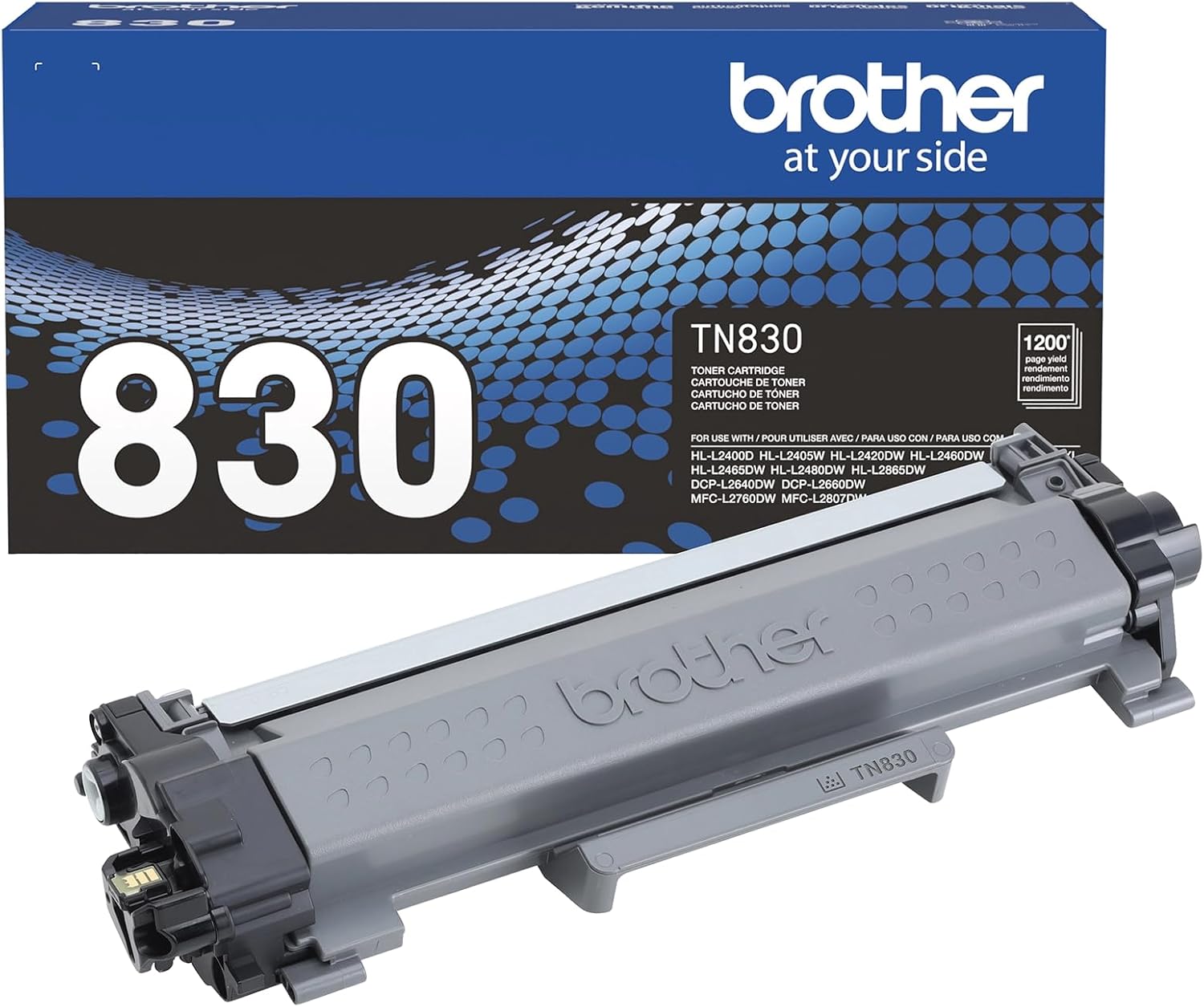 Brother Genuine TN830 Black Toner Cartridge