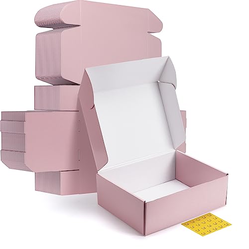 HORLIMER 12x9x4 inches Shipping Boxes Set of 20, Pink Medium Corrugated Cardboard Gift Mailer Box
