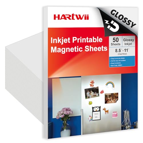 HARTWII Bulk Printable Magnet Glossy 50 Sheets