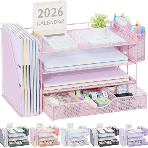 gianotter 4-Tier Desk Organizer (Pink)