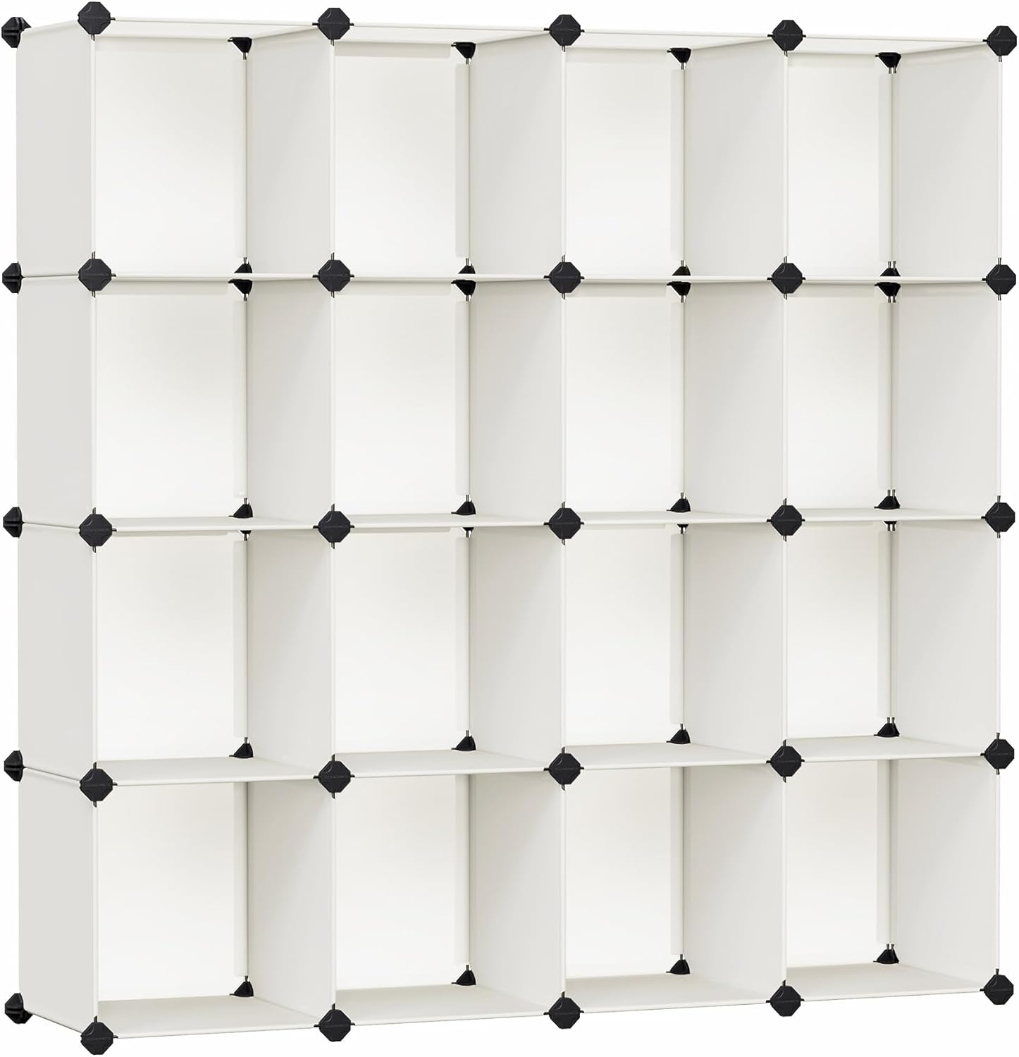 SONGMICS Cube Storage Organizer, Set of 16 Plastic Cubes, Closet Organizers and Storage, Room Organization, Bedroom Living Room, 12.2 x 48.4 x 48.4 Inches, Cream White ULPC442M01