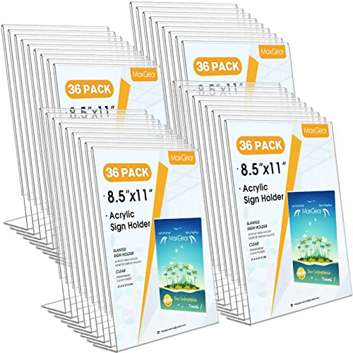 MaxGear Acrylic Sign Holder 36 Pack