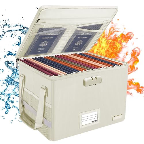 ENGPOW File Box with Lock (Beige)