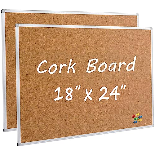 Board2by Aluminum Framed Corkboard (24x18, 2-pack)