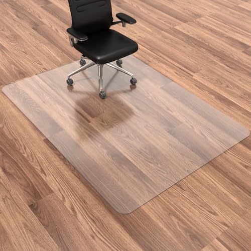 Large Office Chair Mat for Hardwood Floor- 46" x 72" Clear Computer Desk Chair Mat for Hard Wood/Tile Floors, Easy Glide Plastic Mat for Under Office Chairs on Hardwood for Work & Home