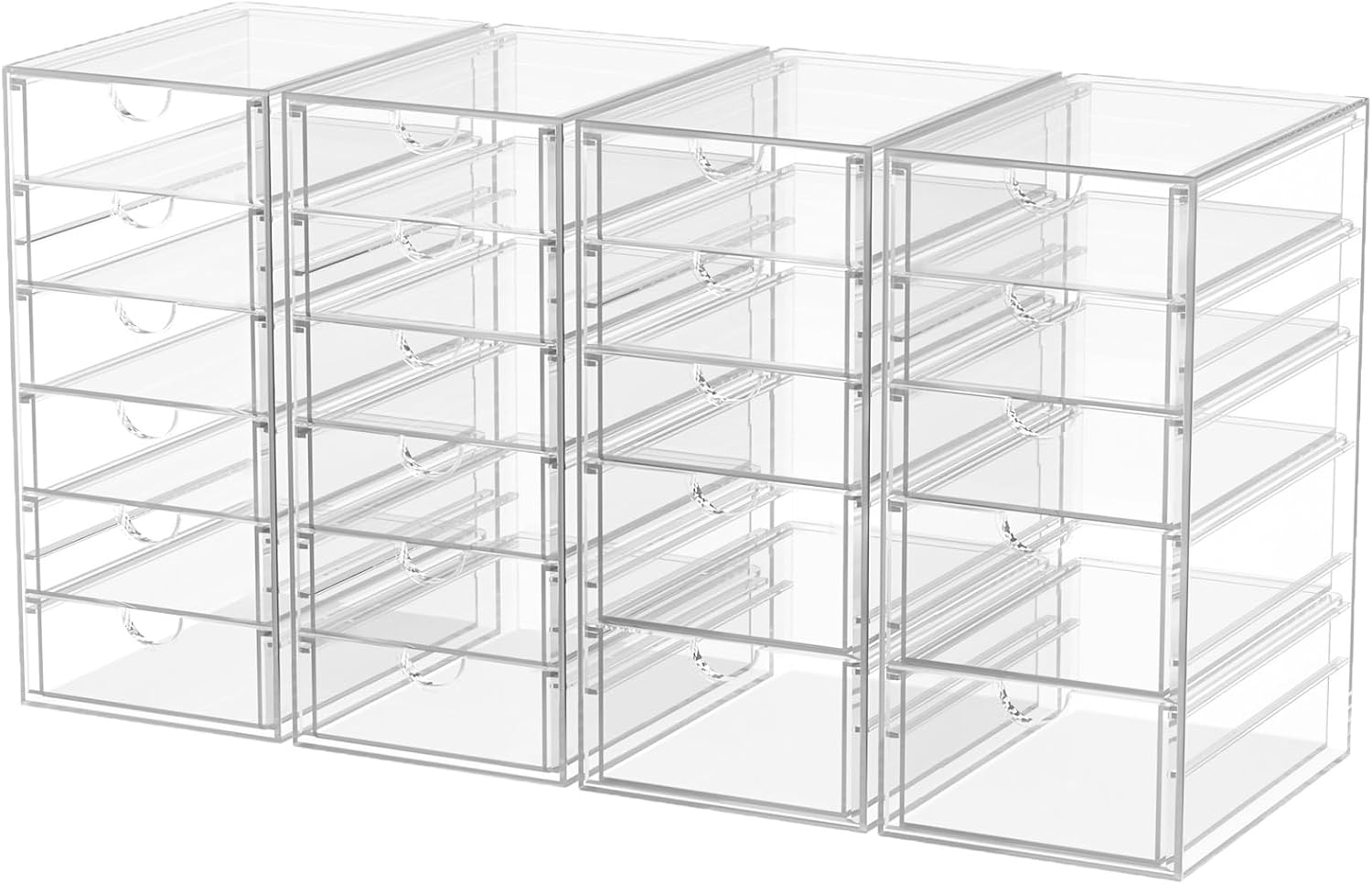 Desk Organizers And Accessories With 22 Drawers, 4 Pack Office Desktop Drawers, Acrylic Makeup & Office Organizer (22-Drawer Set)