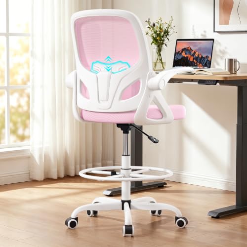 Kensaker Tall Drafting Chair (Pink)