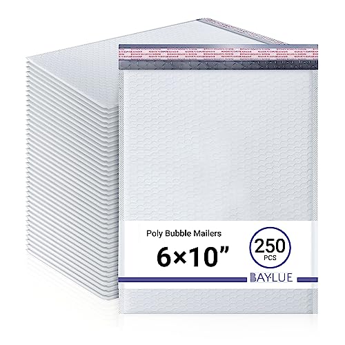 BAYLUE White Small Poly Bubble Mailers 6x10"