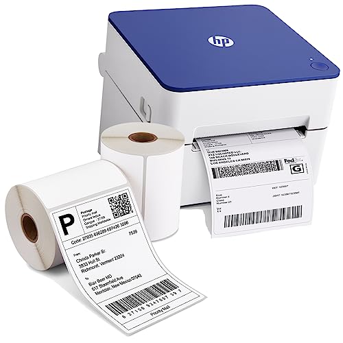 HP Shipping Label Printer 4x6 Commercial Grade Direct Thermal, 203 DPI Printer w 4 x 6 Labels (2 Rolls 250 Sheets per Roll)
