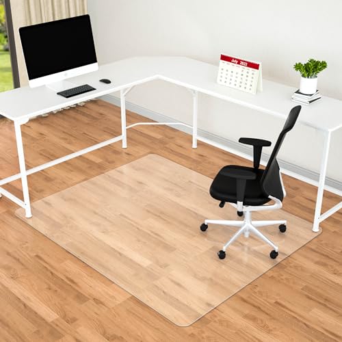 Amyracel Office Chair Mats for Hardwood Floors- 44" x 58" Desk Floor Mat for Hardwood Floors, Easy Glide Desk Chair Mat for Hard Floors, Clear Computer Chair Mat for Home Offices
