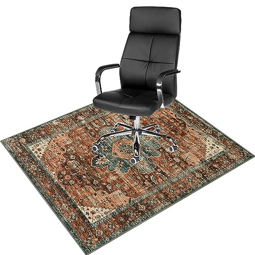 Anidaroel 48"x60" Chair Mat for Hardwood Floor/Tile Floor, Desk Chair Mat for Hard Floors, Under Desk Rug Protector for Rolling Chair, Computer Gaming Chair Mats, Low Pile Carpet Floor Mat