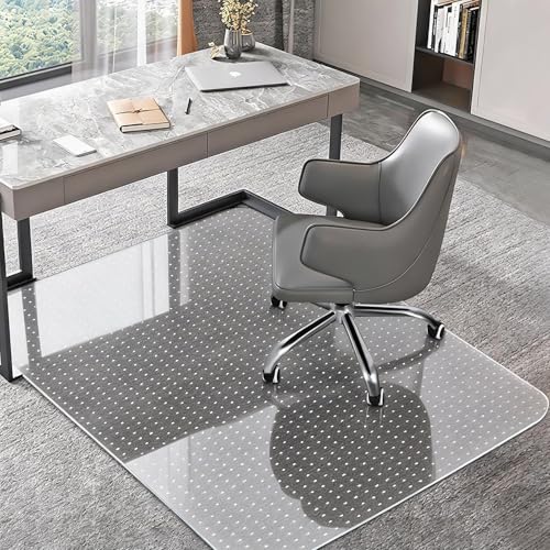 Office Chair Mat for Carpets, Clear Computer Desk Chair Mat for Low Carpeted Floors, Thick and Sturdy Carpet Protector, Easy Glide and Flat Without Curling(30'' x 48'' Rectangle)