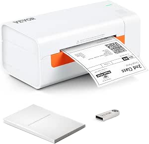 VEVOR Thermal Label Printer, Shipping Label Printer for Width of 1.57" - 4.25" Labels, w/Japanese Rohm Printer Head & Auto Label Recognition, Compatible w/USPS, Amazon, Ebay, Etsy, UPS,etc