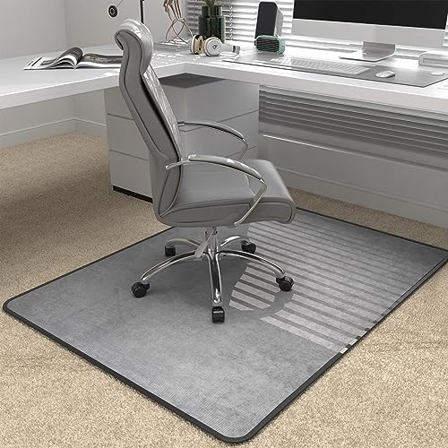 Heavy Duty Office Chair Mat for Carpet and Hardwood Floor Bohemian Desk Chair Mat Rug 36'' x 48'' Corduroy Surface Floor mats for Office Home