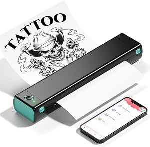 Itari M08F Wireless Tattoo Stencil Printer - Thermal Tattoo Transfer Machine Support Tattoo Paper and Thermal Paper, Bluetooth Stencil Printer for Tattooing, Compatible with Smartphone & PC