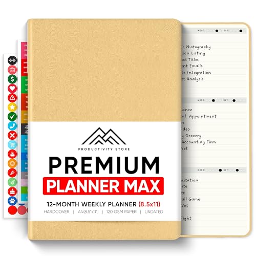 Undated, 2025 Planner, 8.5" x 11" - The #1 Productivity Planner to Achieve Your 2025 Goals - Planner 2025-2026 by PRODUCTIVITY STORE (A4, CREAM)