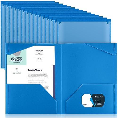 Henoyso 36 Pcs Plastic Folders (Blue)