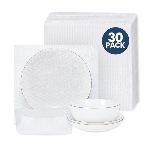 Self Seal Bubble Pouches - ALTERNIUM Bubble Bags for Packing, Packaging Filler for Moving - Cushioning Wrap for Fragile Items, Dish Packing Kit Shipping Supplies for Small Business - 30pcs, 13x13 Inch