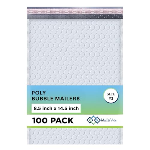 MAILERVIEW White Poly Bubble Mailers 8.5x14.5 #3