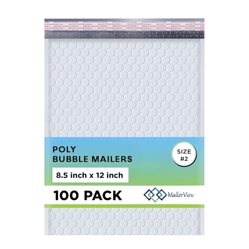 White Poly Bubble Mailers 8.5x12 #2