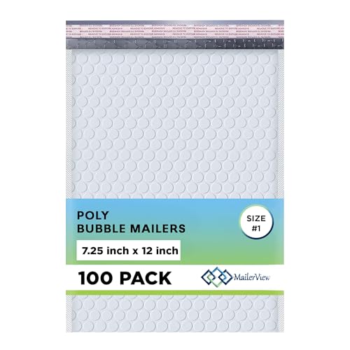 White Poly Bubble Mailers 7.25x12 #1