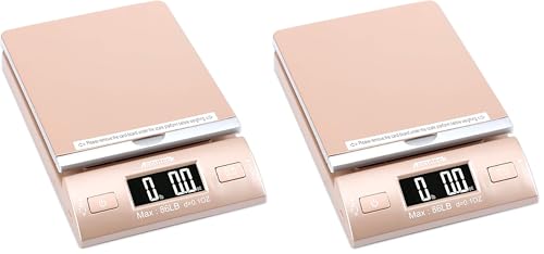 Accuteck Gold 86Lbs Digital Shipping Postal Scale with Batteries and AC Adapter (Pack of 2)