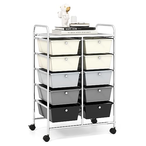 RELAX4LIFE 10-Drawer Rolling Storage Cart