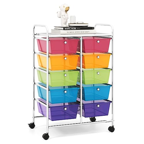 RELAX4LIFE 10-Drawer Rolling Cart