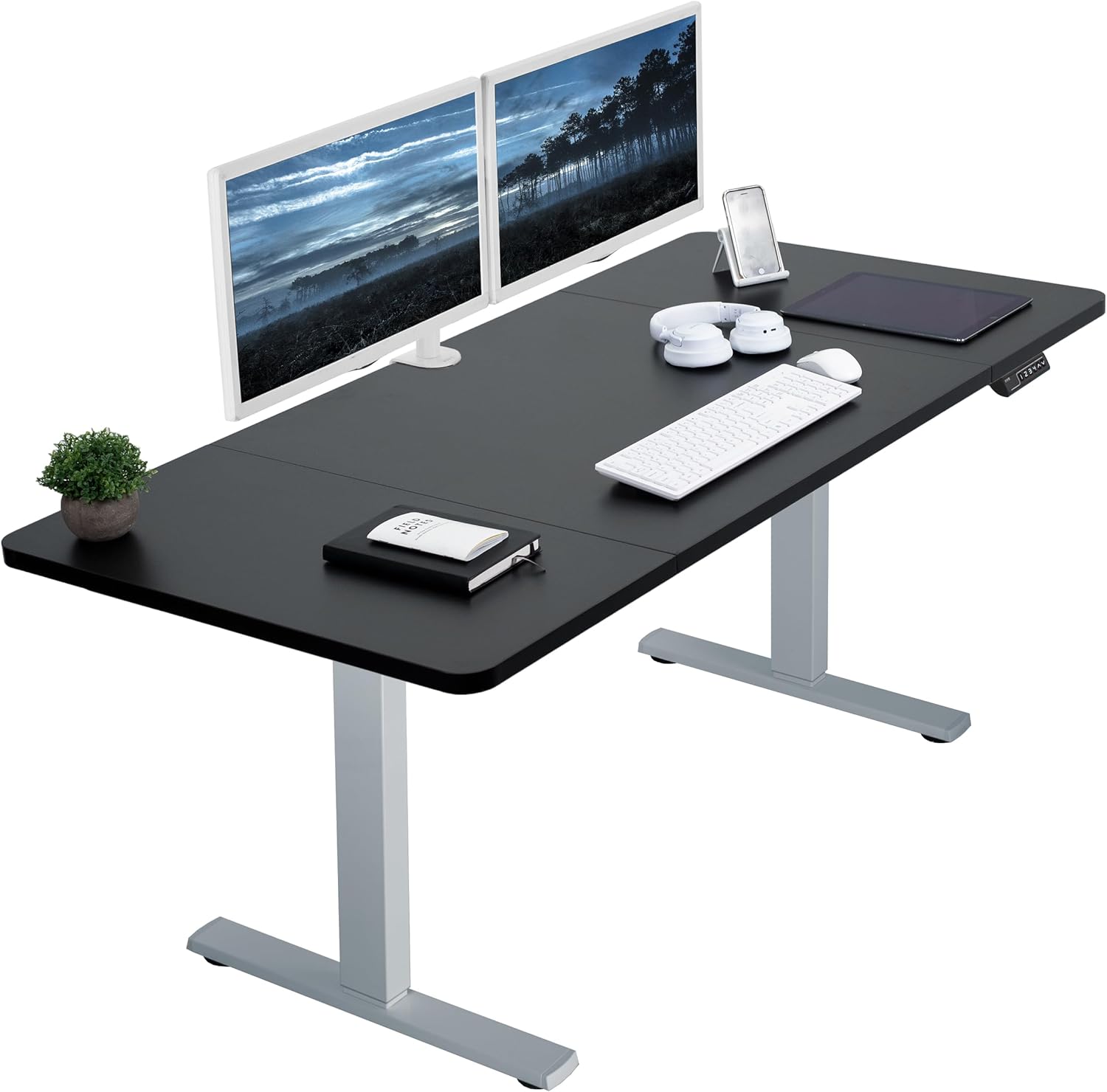 VIVO Electric 60 x 30 in Standing Desk (Black Top Gray Frame)