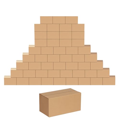 EdenseeLake 50 Pack 8x4x4 inches Small Shipping Boxes Corrugated Cardboard Boxes for Packing, Mailng, Moving, Brown