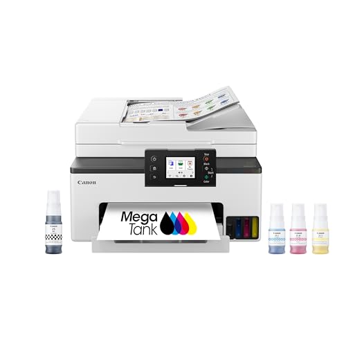 Canon MegaTank MAXIFY GX2020 All-in-One Wireless Color Printer  Print, Copy, Scan with Duplex Printing  Refillable Tank System, Compact Desktop Design  Wireless Print Scan Copy for Home & Office
