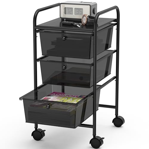 Simple Houseware 3-Drawer Cart (Black)