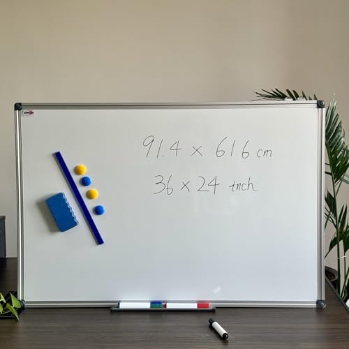 XIWODE Magnetic Dry Erase Board 24x36 Inches, Aluminum Frame Whiteboard for Wall, Durable Writing Surface for Office, Classroom & Home Use