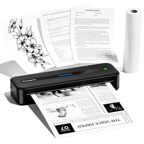 Phomemo Portable Printers Wireless for Travel, M832 Bluetooth Inkless Thermal Printer, Support 8.5''x 11'' US Letter & A4 Size, Small Mobile Printer for Phone and Laptop, for Home Car Office School