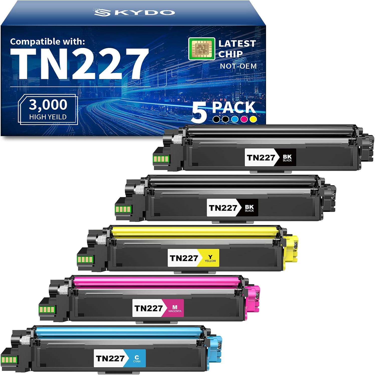 Skydo TN227 High Yield Toner 5-Pack
