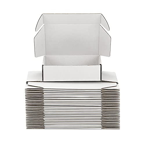 Small Shipping Boxes 9x9x3 Inch (25 Pack) - Sturdy White Corrugated Cardboard Boxes for Small Business, Ecommerce, Mailing & Packaging | Recyclable Gift & Storage Boxes