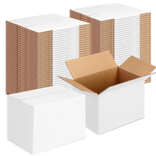 Yeaqee 72 Pcs Shipping Boxes Corrugated Cardboard Small Shipping Boxes for Packaging Mailing Packing Moving Small Business Storage Crafts Gifts(6x4x4 Inch,White)