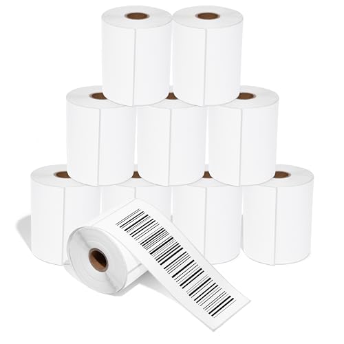 Aegis Adhesives - 4" X 8" Direct Thermal Labels Compatible with Rollo, Zebra, and Other Desktop Label Printers (10 Rolls, 200/Roll)