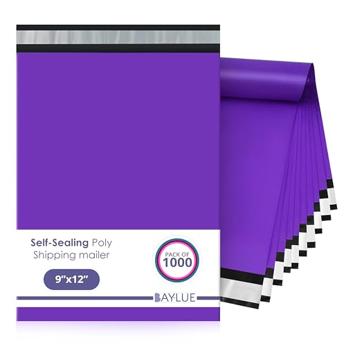 BAYLUE Purple Poly Mailers 9x12