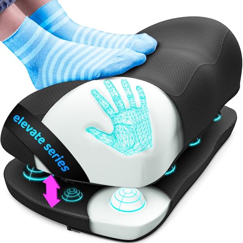 Everlasting Comfort Adjustable Cloud Foot Rest for Under Desk at Work with Pressure Point Nodes - Comfortable Memory Foam Office Foot Stool & Under Desk Pillow for Gaming & Home Accessories