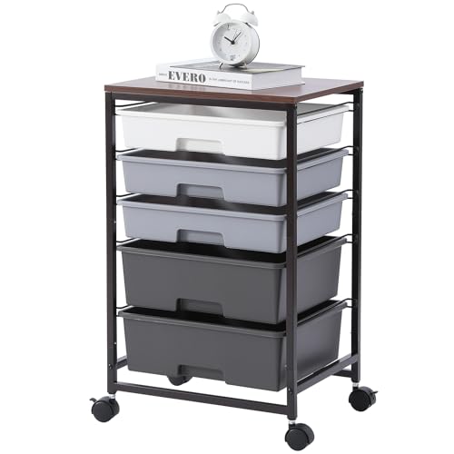 SYKIARIOL 5-Drawer Utility Cart (Dark Grey)