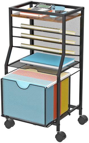BOHDK Rolling File Cart (Brown)