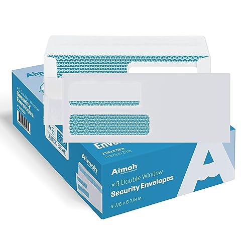 Aimoh #9 FLIP & SEAL Double Window Security Envelopes