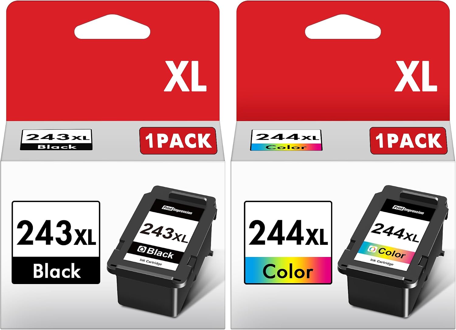PG-243/ CL-244 Ink Multi Pack Replacement for Canon 243 and 244 Ink Cartridges Compatible for Pixma TR4520 TR4522 MX492 MX490 TS302 TS202 TS3320 TS3322 MG2520 MG2522 MG2525 Printer (1 Black,1 Color)