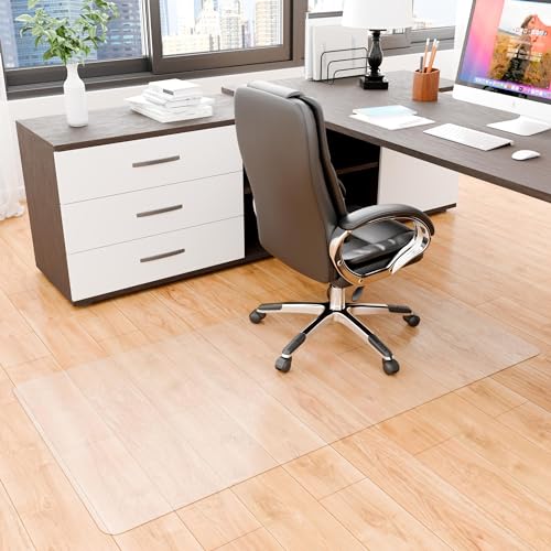 Chair Mat for Hard Floor, 36 x 72 Office Floor Mats for Rolling Chairs, Floor Protector Mats, Easy Glide Desk Floors Mat for Hardwood Floors (Rectangle)